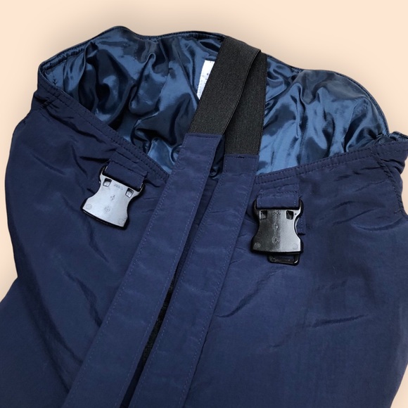 Vintage 90s Lands End Suspender Style Ski Snow Pants Navy Boys Large (14-16) - Picture 14 of 15